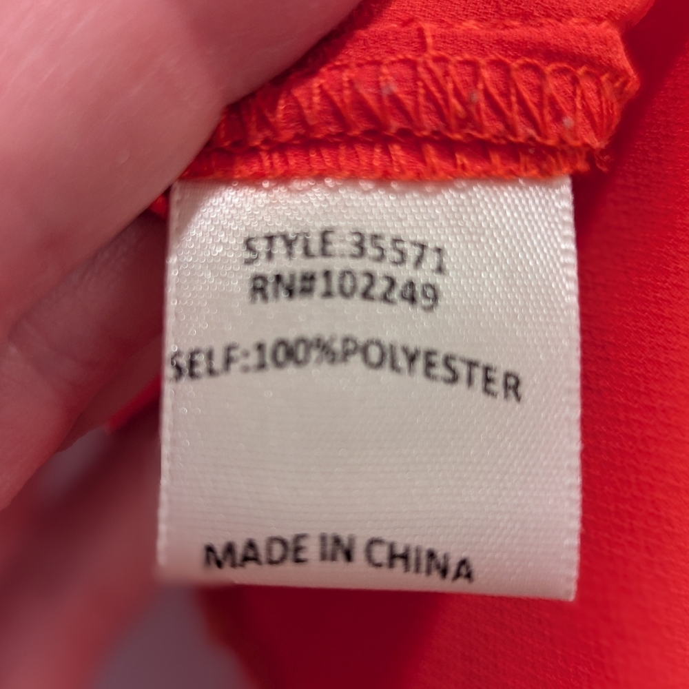 Skies Are Blue Stitch Fix Satin Orange Polyester Blouse Top Sz Small *GUC - Picture 13 of 13